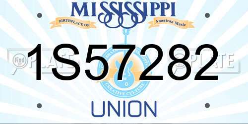 1S57282 Mississippi License Plate