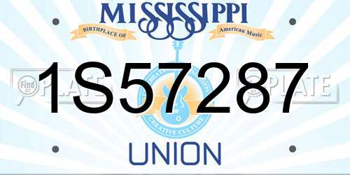 1S57287 Mississippi License Plate