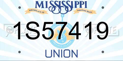 1S57419 Mississippi License Plate