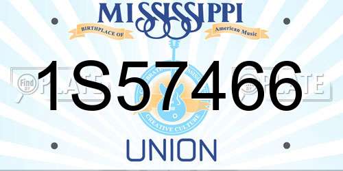 1S57466 Mississippi License Plate