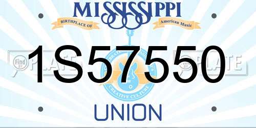 1S57550 Mississippi License Plate