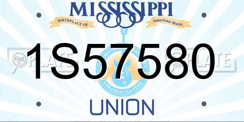 1S57580 Mississippi License Plate
