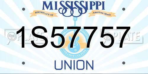 1S57757 Mississippi License Plate