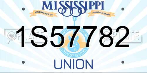 1S57782 Mississippi License Plate