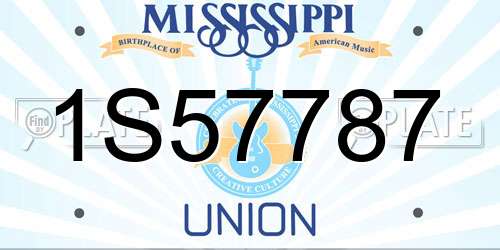 1S57787 Mississippi License Plate