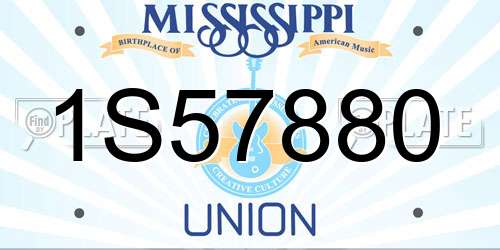 1S57880 Mississippi License Plate