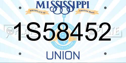 1S58452 Mississippi License Plate