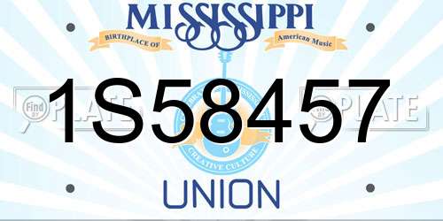 1S58457 Mississippi License Plate