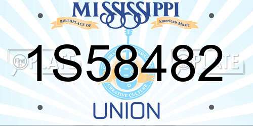 1S58482 Mississippi License Plate