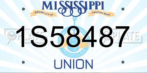 1S58487 Mississippi License Plate