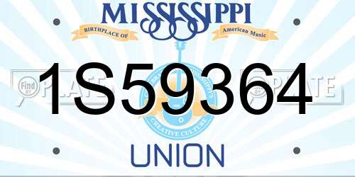 1S59364 Mississippi License Plate