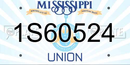 1S60524 Mississippi License Plate