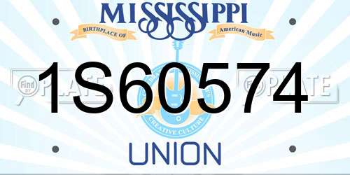1S60574 Mississippi License Plate