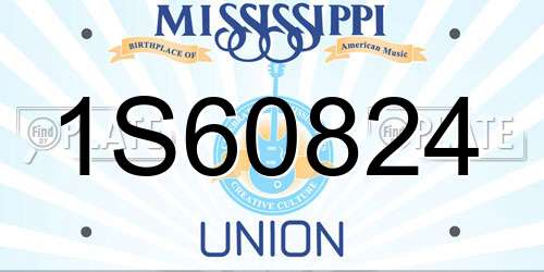 1S60824 Mississippi License Plate