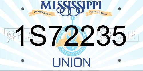 1S72235 Mississippi License Plate
