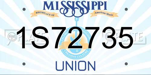 1S72735 Mississippi License Plate