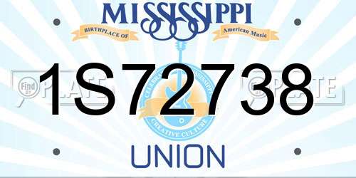 1S72738 Mississippi License Plate