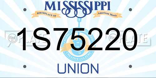 1S75220 Mississippi License Plate