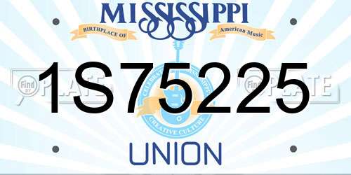 1S75225 Mississippi License Plate