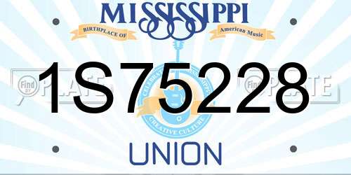 1S75228 Mississippi License Plate