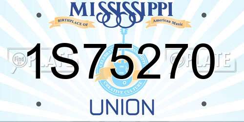 1S75270 Mississippi License Plate