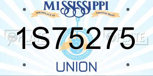 1S75275 Mississippi License Plate