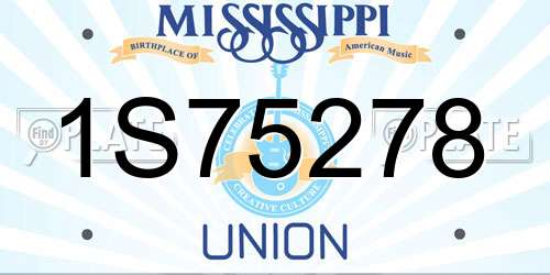 1S75278 Mississippi License Plate
