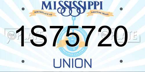 1S75720 Mississippi License Plate