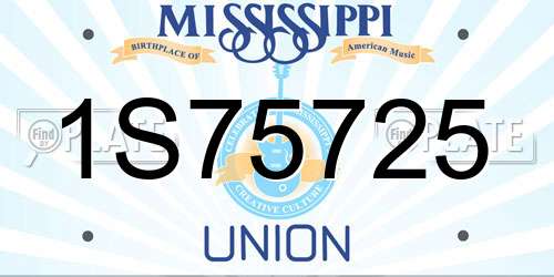 1S75725 Mississippi License Plate