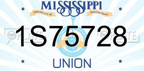 1S75728 Mississippi License Plate