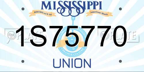 1S75770 Mississippi License Plate
