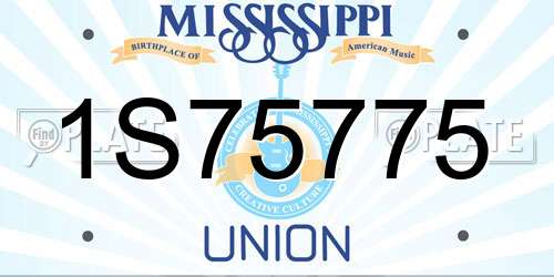 1S75775 Mississippi License Plate