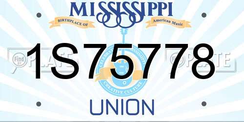 1S75778 Mississippi License Plate