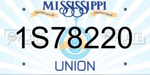1S78220 Mississippi License Plate