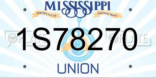1S78270 Mississippi License Plate