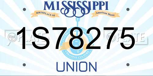 1S78275 Mississippi License Plate