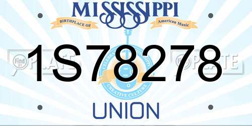 1S78278 Mississippi License Plate