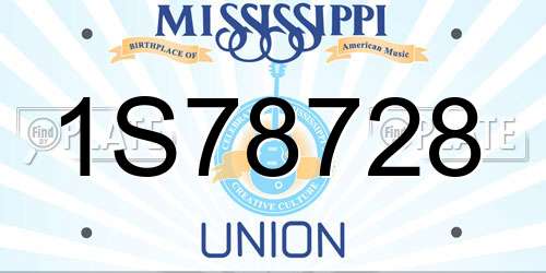 1S78728 Mississippi License Plate