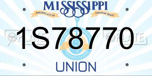 1S78770 Mississippi License Plate