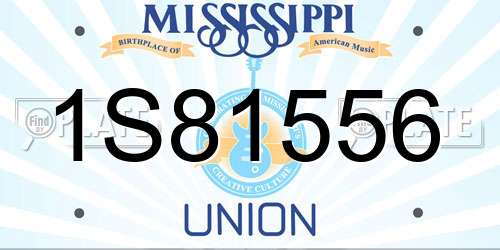 1S81556 Mississippi License Plate