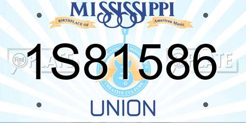 1S81586 Mississippi License Plate