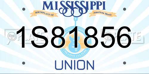 1S81856 Mississippi License Plate