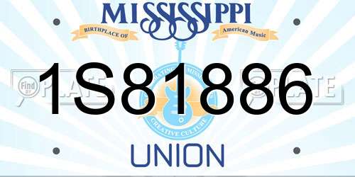 1S81886 Mississippi License Plate