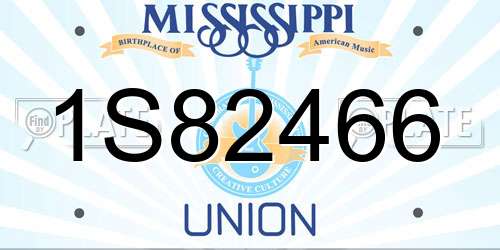1S82466 Mississippi License Plate