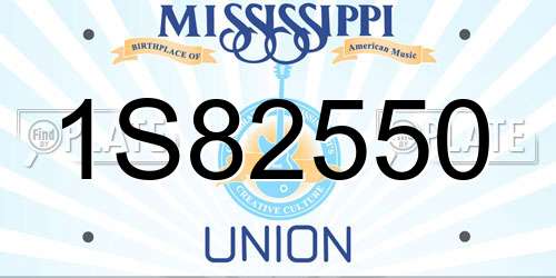 1S82550 Mississippi License Plate