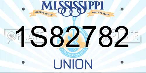 1S82782 Mississippi License Plate
