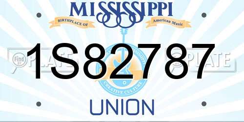 1S82787 Mississippi License Plate