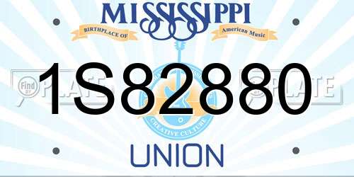 1S82880 Mississippi License Plate