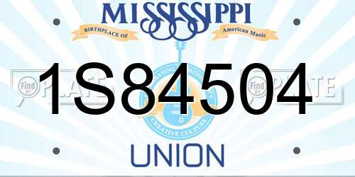 1S84504 Mississippi License Plate
