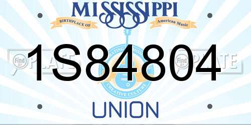 1S84804 Mississippi License Plate